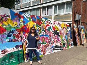 Roopa Basu with Splash of Colour finished boards