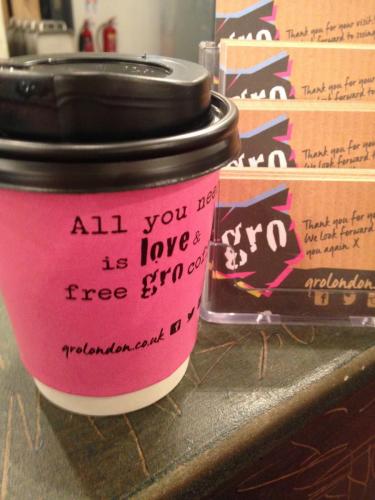 Business card and coffee cups