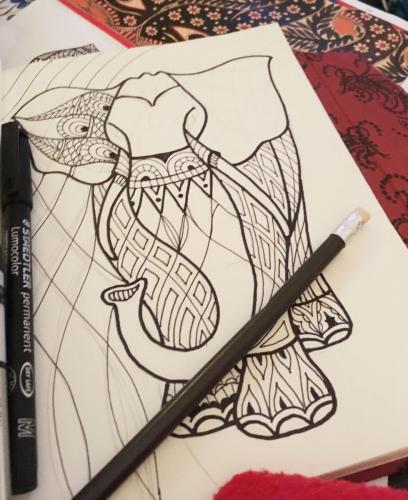 Practicing-patterns Pen and Ink